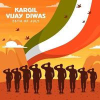 Kargil Vijay Diwas Illustrations vector