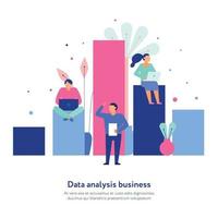 Data Analytics Flat Composition Vector Illustration