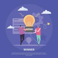 Winning Idea Flat Background Vector Illustration