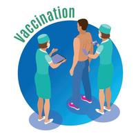 Vaccine Injection Circle Background Vector Illustration