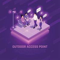 Internet Access Point Isometric Composition Vector Illustration