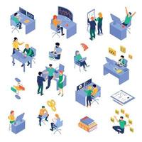 Programmers Isometric Set Vector Illustration