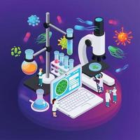 Microbiology Isometric Poster Vector Illustration