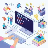 Software Developers Isometric Illustration Vector Illustration