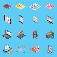 Reading And Library Icons Set Vector Illustration