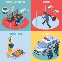 Security Systems Isometric Concept Vector Illustration