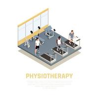 Disabled Rehabilitation Isometric Composition Vector Illustration
