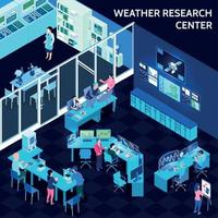 Isometric Meteorological Weather Center Composition Vector Illustration