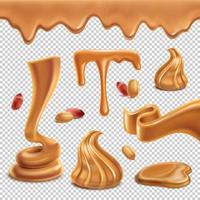Peanut Butter Realistic Transparent Set Vector Illustration