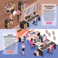 Recording Studio And Radio Broadcasting Vector Illustration