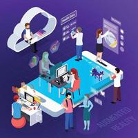 Augmented Reality Isometric Composition Vector Illustration