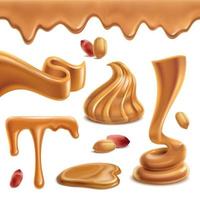 Peanut Butter Realistic Set Vector Illustration