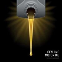 Realistic Motor Oil Black Background Vector Illustration