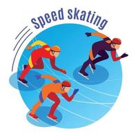 Ilustración de vector de fondo redondo de patinaje de velocidad