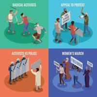 Activists 2x2 Design Concept Vector Illustration