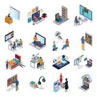 Online Library Set Vector Illustration