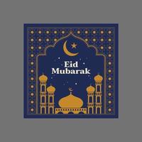 redes sociales eid mubarak post plantilla de diseño gráfico islámico vector