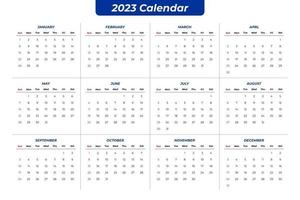 2023 calendario claro vector