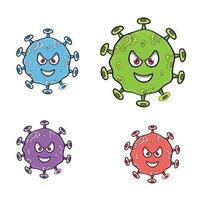 Angry Virus Cartoon Character Corona vector
