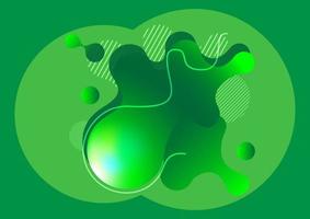 Green geometric background. Liquid and shapes composition. Gradient vector art illustrator