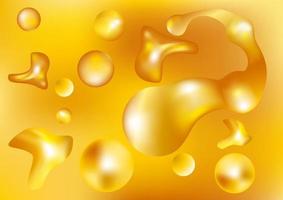 Golden geometric background. Liquid shapes composition. Gradient vector art illustrator