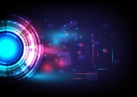 Geometric shapes. Futuristic Sci-Fi glowing HUD circle and sphere. Light effect. Abstract hi-tech background. Head-up display interface. Virtual reality technology innovation screen. Digital business