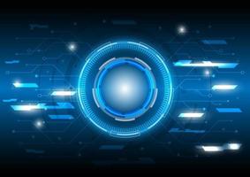 Lines and dots. Futuristic Sci-Fi glowing HUD circuit. Abstract hi-tech background. Head-up display interface. Virtual reality technology innovation screen. Light effect. Digital business vector