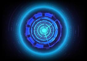 Futuristic Sci-Fi glowing HUD circle and sphere. Abstract hi-tech background. Head-up display interface. Virtual reality technology innovation screen. Light effect. Digital business vector