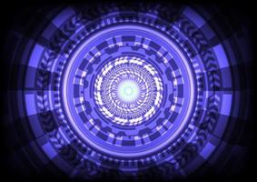 Head-up display interface. Futuristic Sci-Fi glowing HUD circle. Abstract hi-tech background. Virtual reality technology innovation. Digital business. Light effect vector