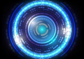 Abstract hi-tech background. Virtual reality high technology innovation. Head-up display interface. Futuristic Sci-Fi glowing HUD circle . Digital infographic business vector