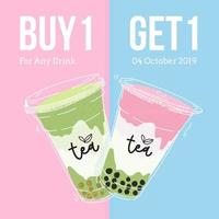 Bubble milk tea Special Promotions design, Boba milk tea, Pearl milk tea , Yummy drinks, coffees and soft drinks with logo and doodle style advertisement banner. Vector illustration.