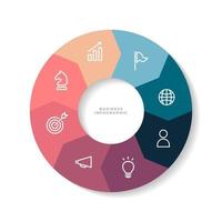 8 steps Circle chart with business icon, Circle infographic or Circular diagram. vector