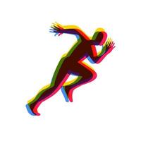 Silhouettes of running athlete. Running man. vector