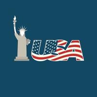 Statue of Liberty USA, July 4 th Independence day. vector