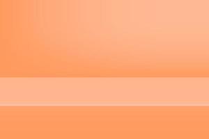 Fondo naranja de estudio vacío para exhibición de productos con espacio de copia. sala de exposición disparar render. Fondo de banner para anunciar producto. vector