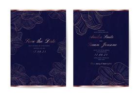 Wedding invitation cards. Luxury gold invite design template. vector