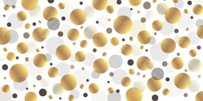 Círculo moderno abstracto líneas doradas, negras en diagonal con patrón de puntos negros y dorados sobre fondo blanco. diseño de patrón de lujo y elegante. ilustración vectorial vector