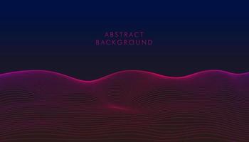 Abstract futuristic wave science, technology banner with magenta glowing line grid on dark purple background. Modern tech design. Vector illustration.