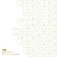 Geometric shapes golden color elements template for brochure, flyer, card, cover and wedding invitation, poster, banner, print, ad Gold hexagons border pattern on white background. Vector illustration