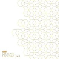 Geometric shapes golden color elements template for brochure, flyer, card, cover and wedding invitation, poster, banner, print, ad Gold hexagons border pattern on white background. Vector illustration