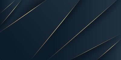 Abstract luxurious dark navy blue  background with golden line. elegant modern background. Vector illustration