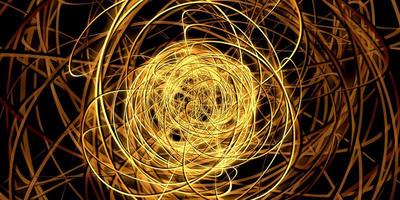 Curva deformada fondo abstracto luz dorada bokeh brillo ilustración 3d foto