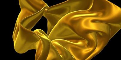 Golden ornate cloth gold leaf crumpled gold surface abstract background 3d illustration photo