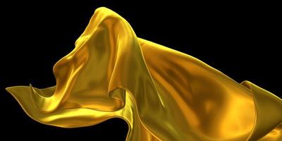 Golden ornate cloth gold leaf crumpled gold surface abstract background 3d illustration photo