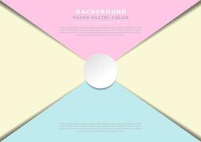 Abstract  template paper sheet overlap blue, pink, yellow pastel color background. vector