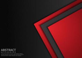 Abstract template geometric red and black overlapping on black background with copy space for text. vector