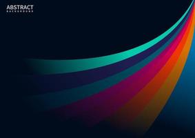 Abstract colorful curves line with on black background space for your text. vector