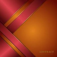 superposición geométrica diagonal naranja y roja abstracta sobre fondo naranja. estilo de lujo. vector