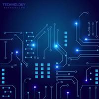 Abstract technology circuit board and connection system background with digital data. vector