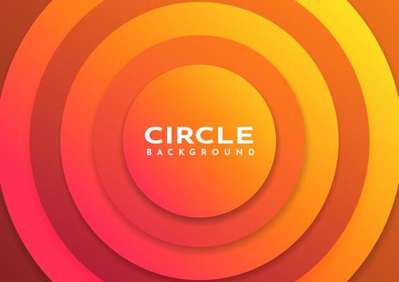 Abstract yellow and orange tone circle background decoration with textured background.